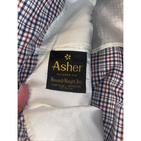 Vintage Plaid Red White Blue Sport Jacket Blazer - Picture 4 of 8